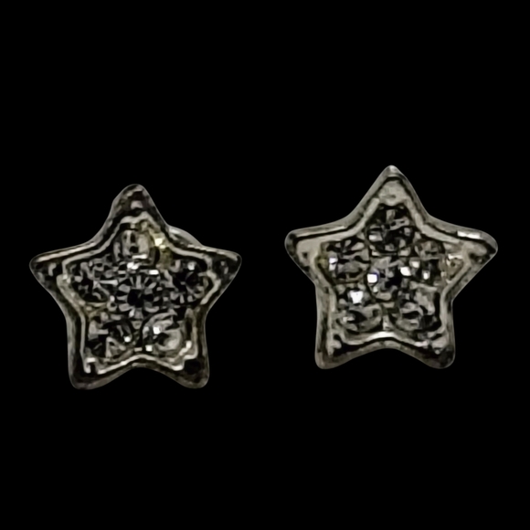 Vintage Rhinestone Silver Star Stud Earring Set - Picture 10 of 10